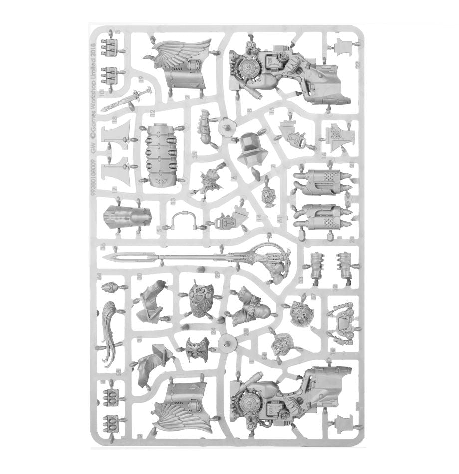 Adeptus Custodes Vertus Praetors unpainted plastic sprue, frame 2 of 2