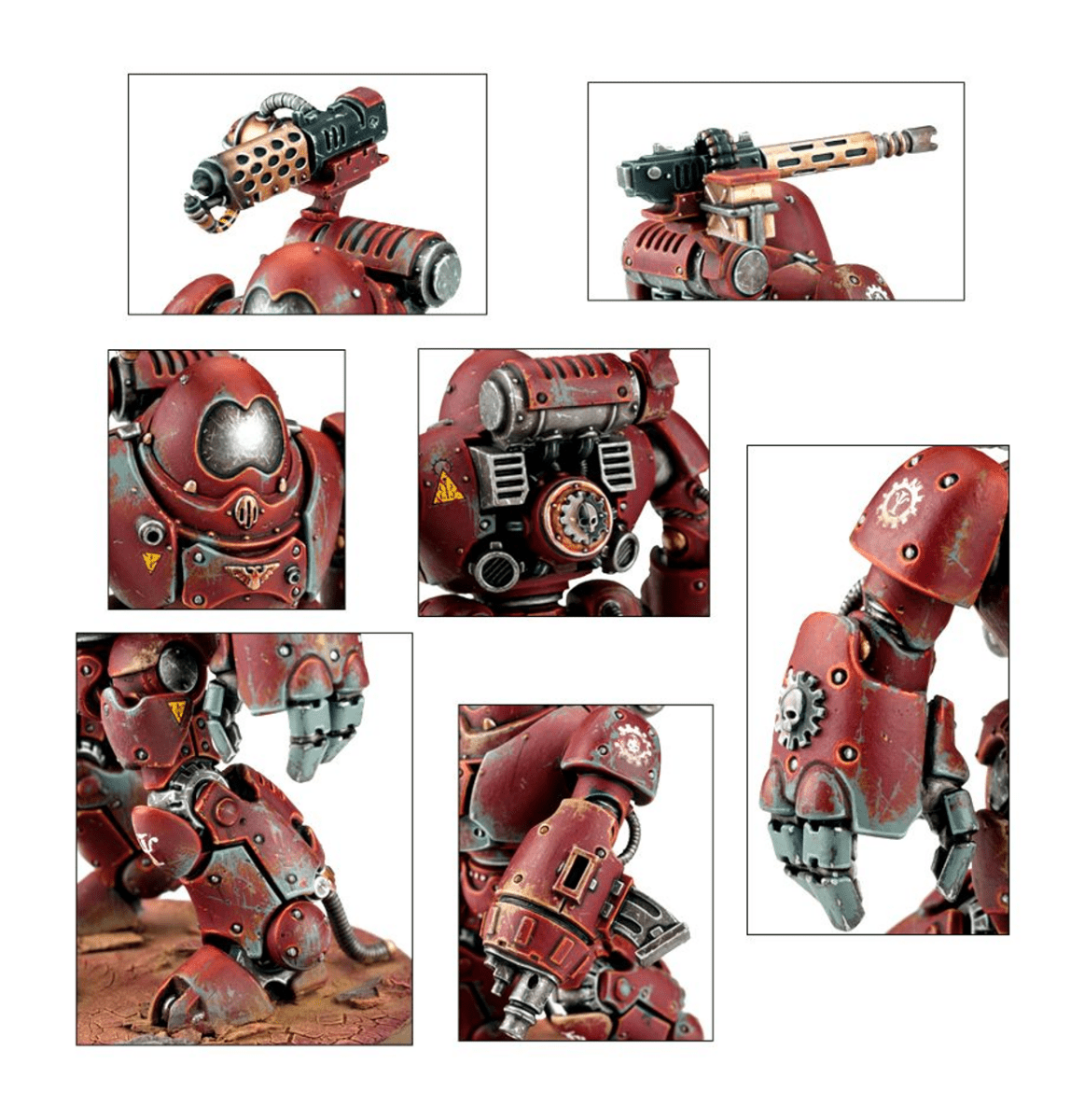 Kastelan Robots close-ups of the painted carapace weapons, dome head and armour plates