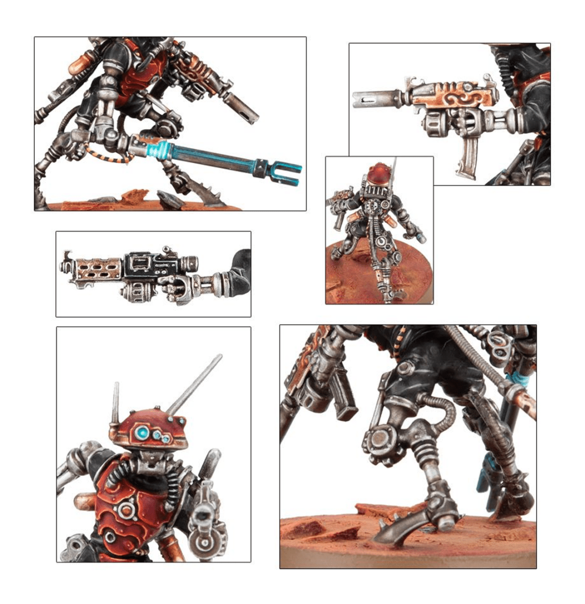Close-up montage of Sicarian weapons, heads and base details