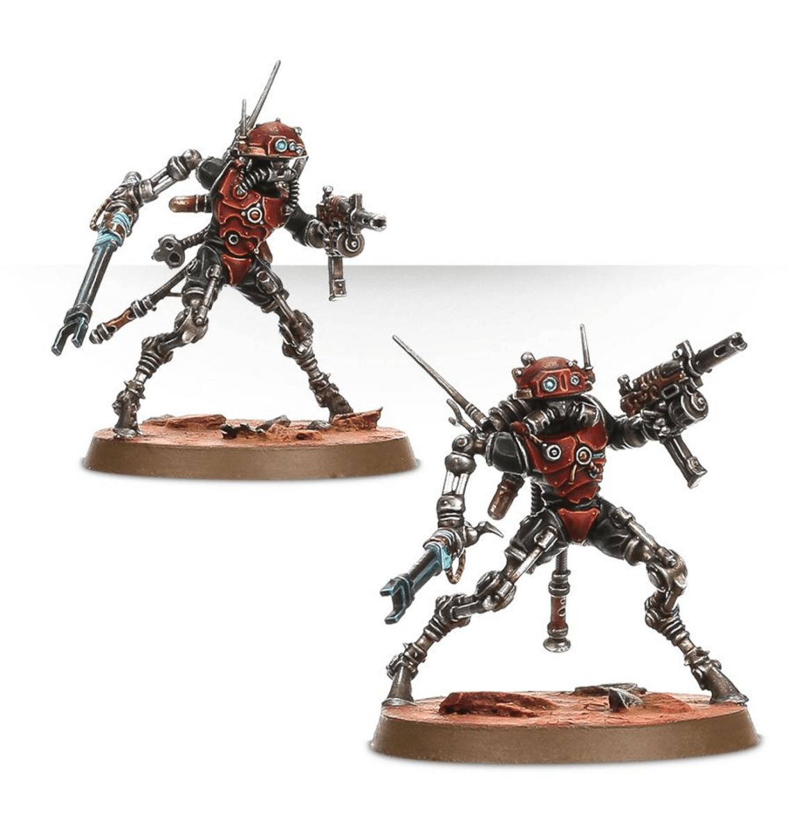 Two painted Sicarian Infiltrators with stubcarbines and flechette weapons
