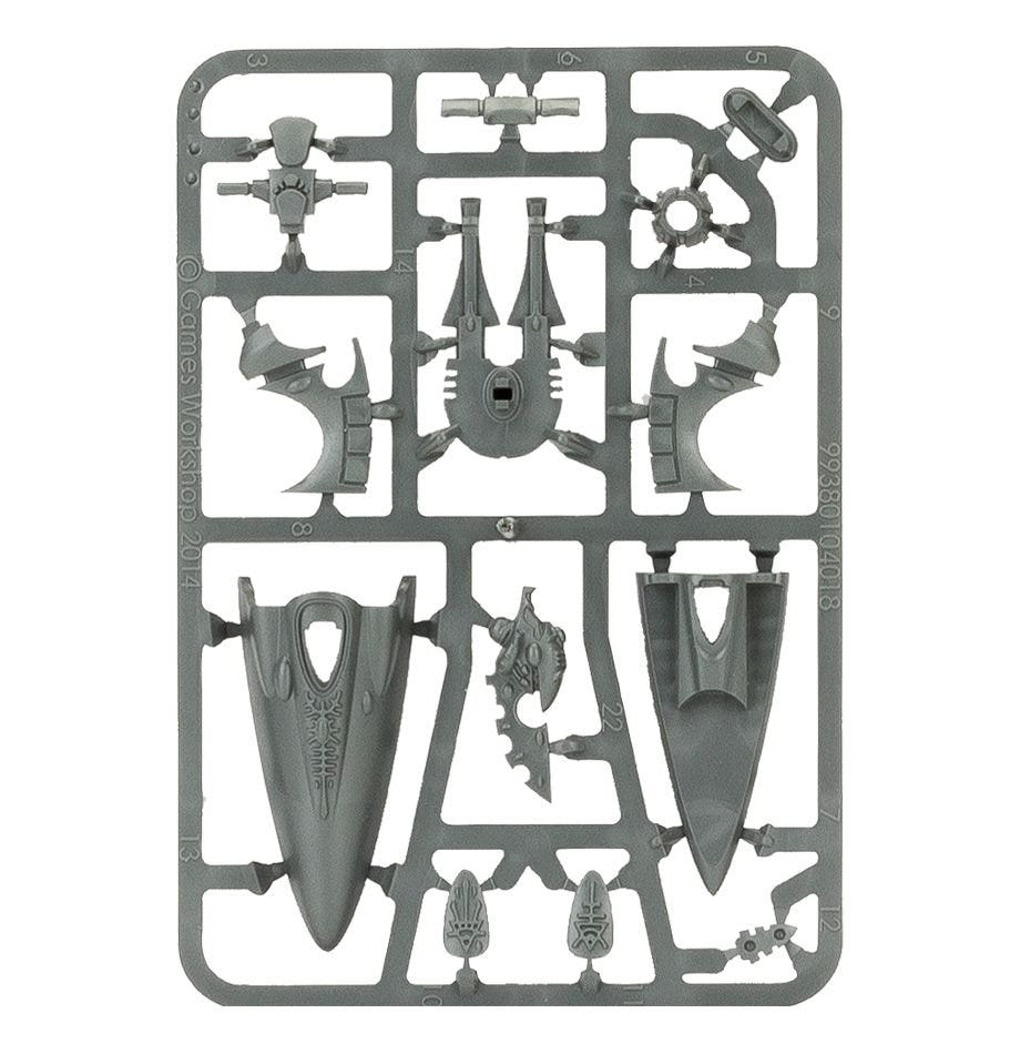 Aeldari Farseer Skyrunner unpainted plastic sprue, frame 2 of 2