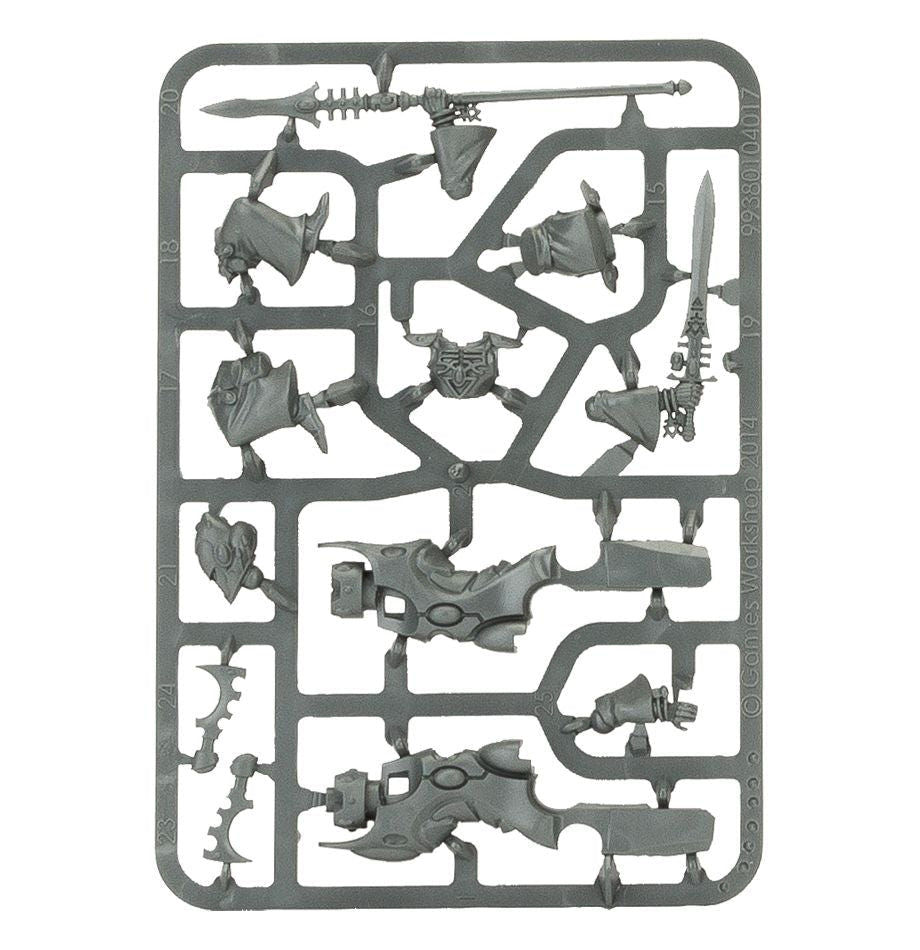 Aeldari Farseer Skyrunner unpainted plastic sprue, frame 1 of 2