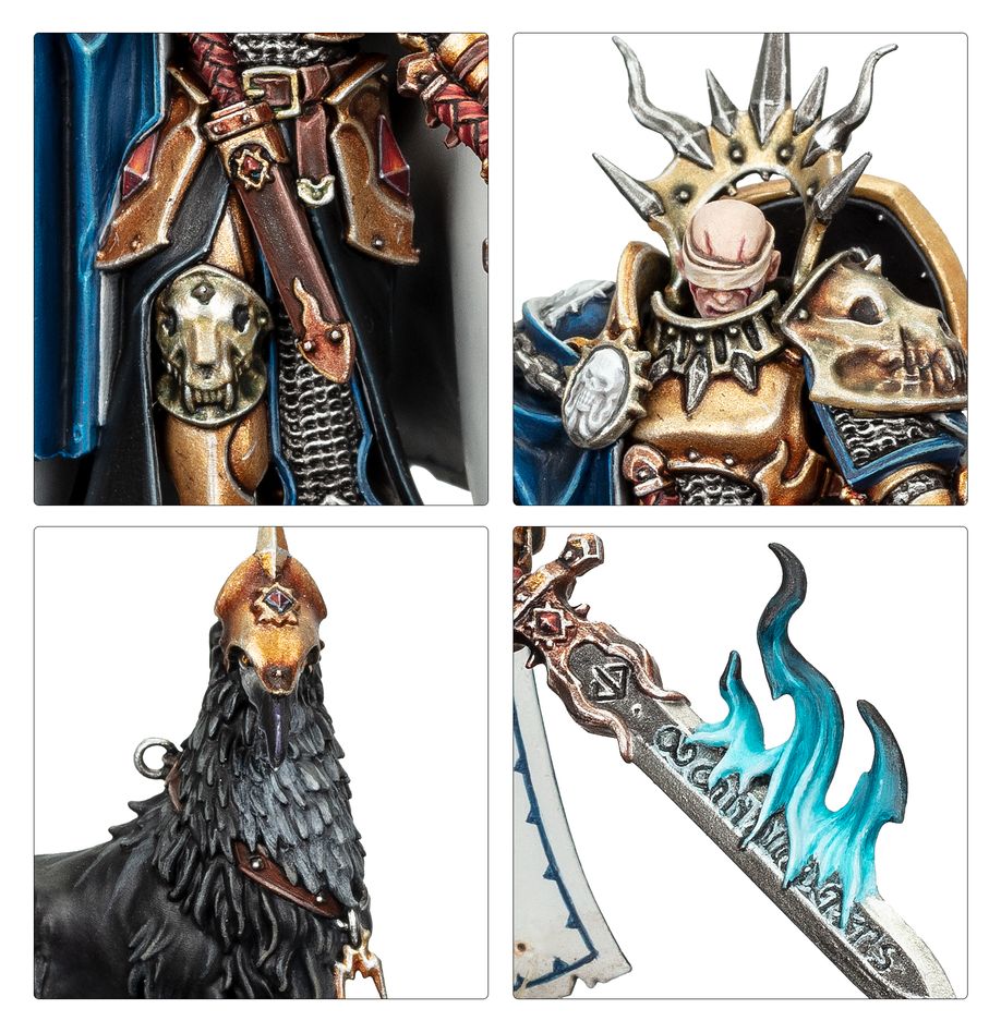 Close-ups of the Stormcast Lord-Veritant and Gryph-crow from the Age of Sigmar Starter Set