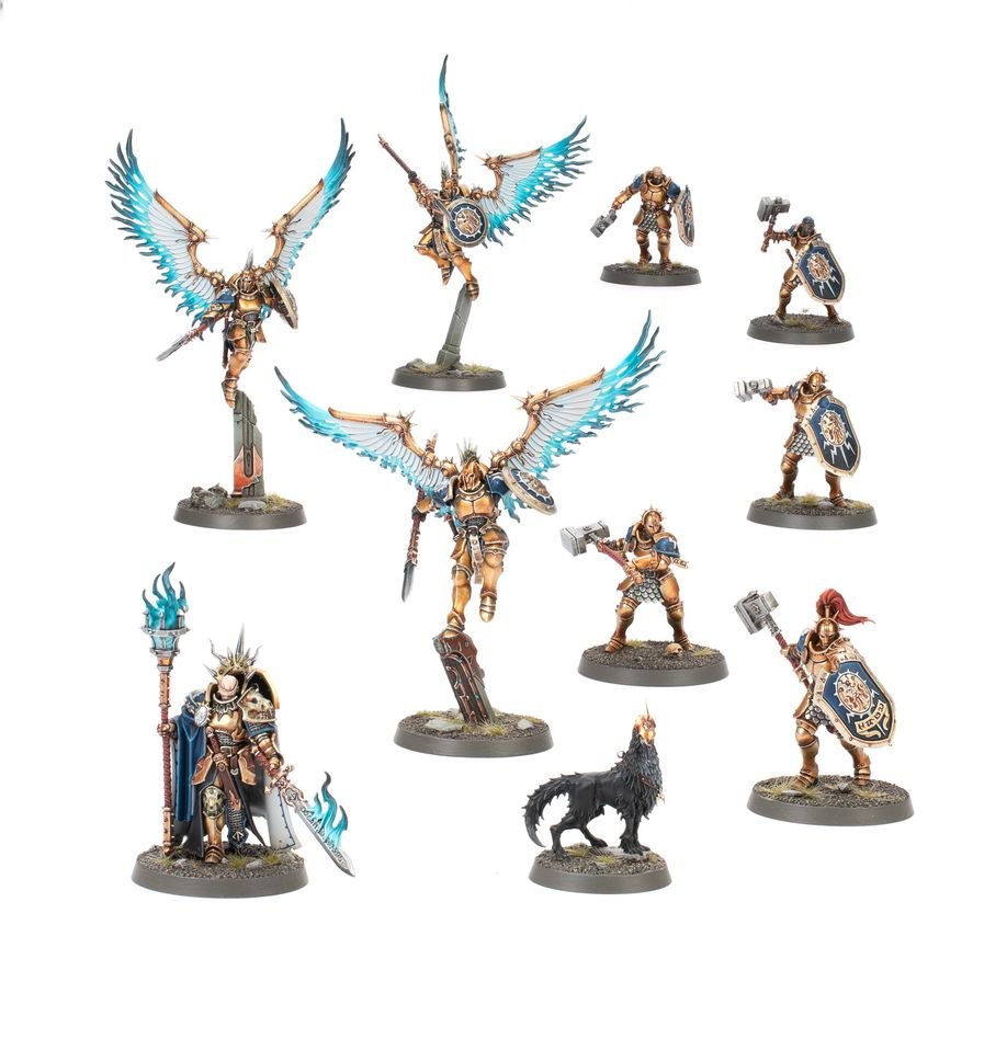 Painted Stormcast Eternals force: Lord-Veritant, Gryph-crow, Prosecutors and Liberators