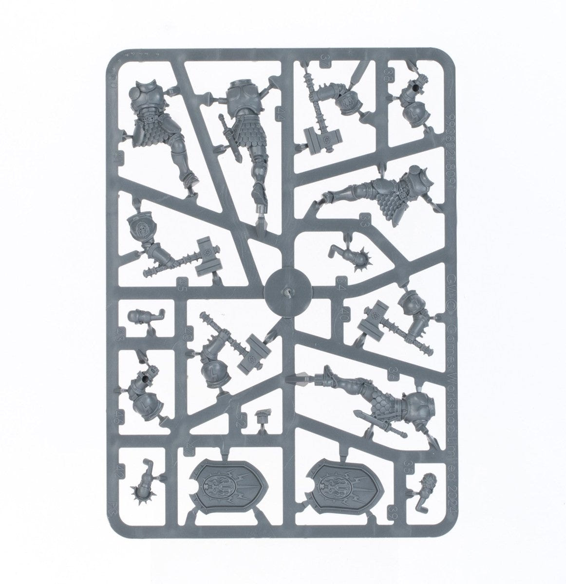 Age of Sigmar Starter Set unpainted plastic sprue, frame 1 of 12