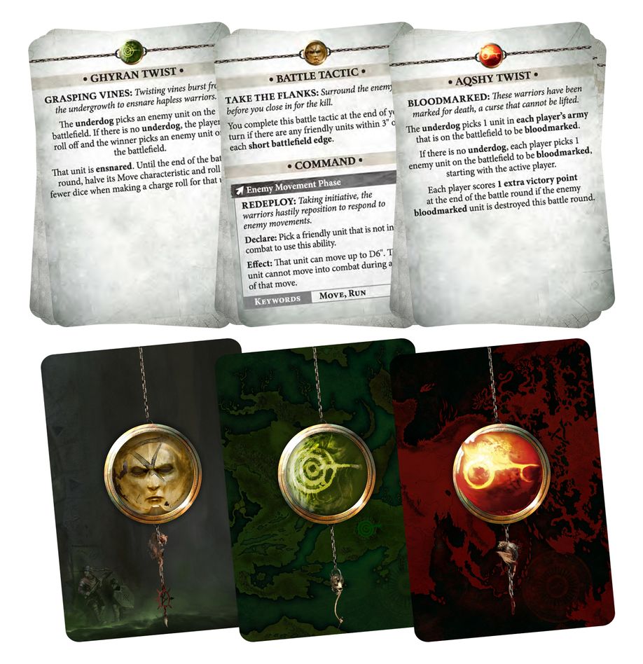 Age of Sigmar Ultimate Starter Set Spearhead ability cards and battle tactic cards