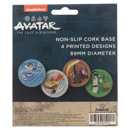 Airbender Set of 4 Embossed Metal Coasters - Loaded Dice