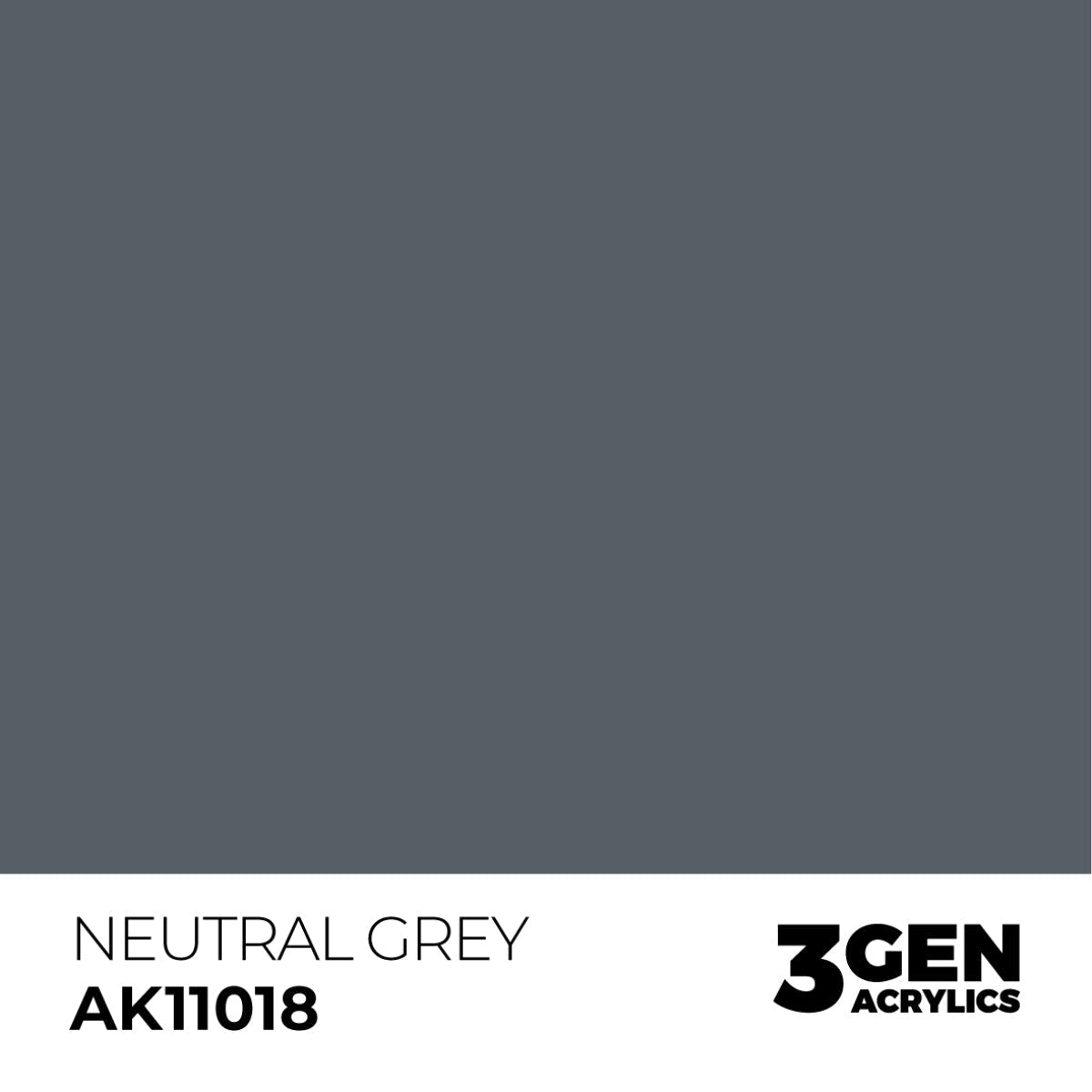 AK Interactive 3rd Generation Neutral Grey AK11018 colour swatch, a balanced mid grey