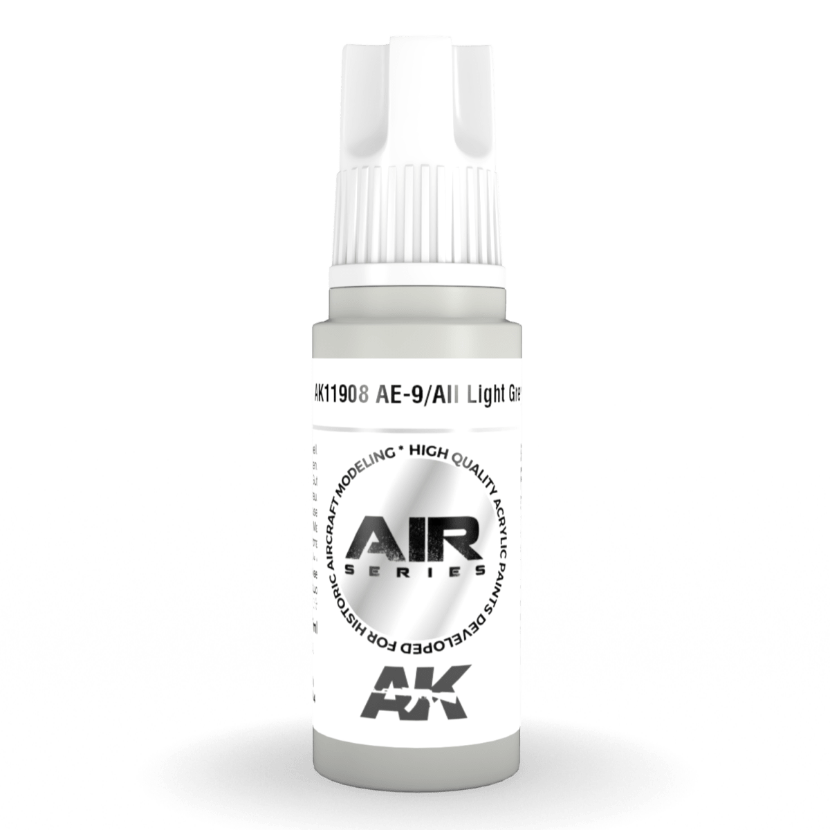 AK Interactive 3rd Generation acrylic paint AE-9/AII Light Grey 17ml dropper bottle
