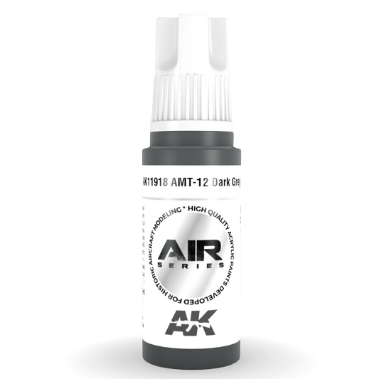 AK Interactive 3rd Generation acrylic paint AMT-12 Dark Grey 17ml dropper bottle