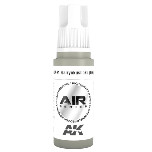 AK Interactive 3rd Generation acrylic paint IJA #1 Hairyokushoku (Grey-Green) 17ml dropper bottle