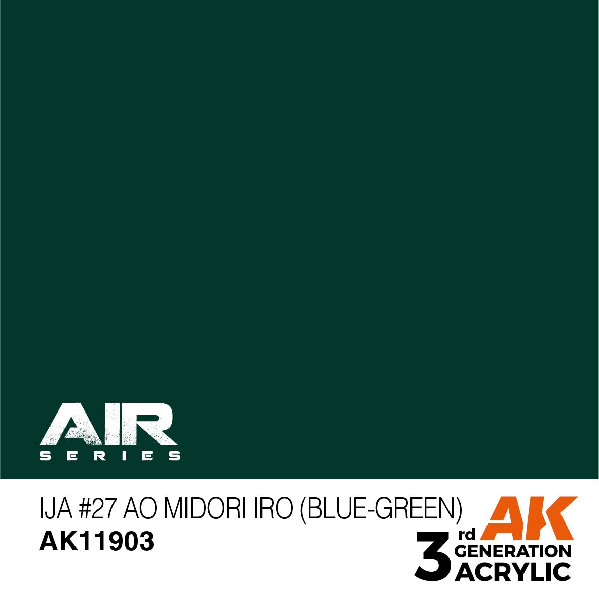 AK Interactive 3rd Gen Acrylic IJA #27 Ao Midori iro (Blue-Green) AK11903 - Loaded Dice