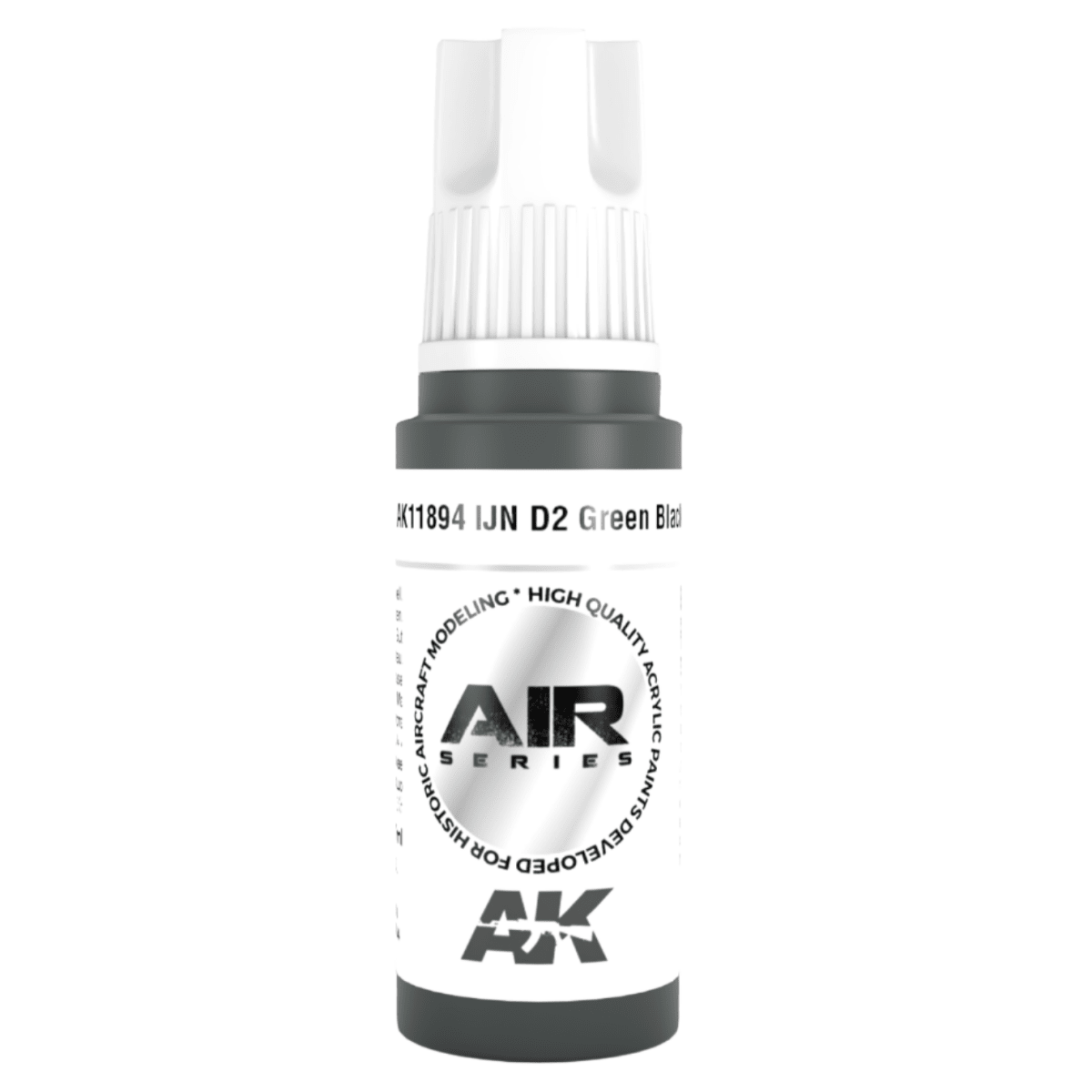 AK Interactive 3rd Generation acrylic paint IJN D2 Green Black 17ml dropper bottle