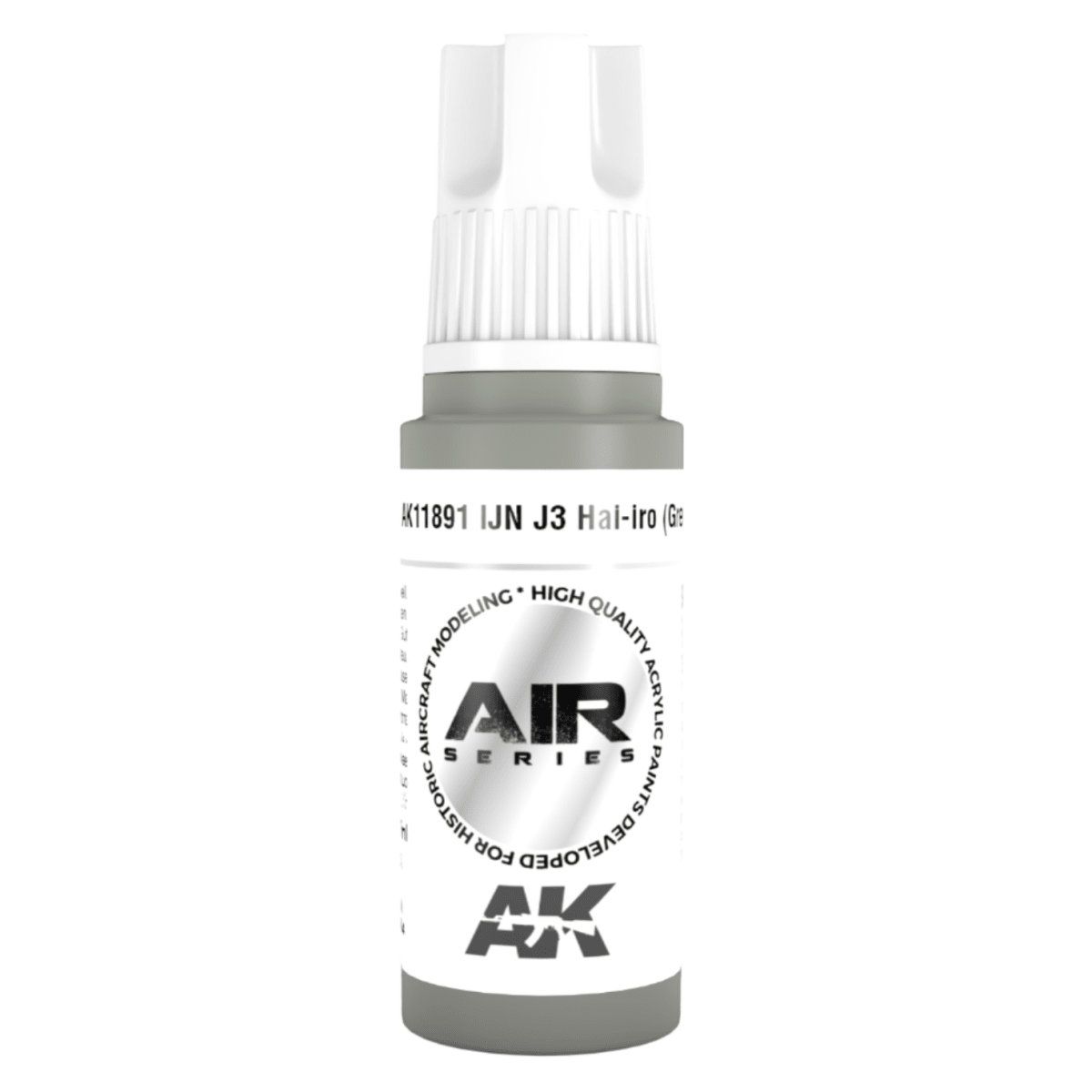 AK Interactive 3rd Generation acrylic paint IJN J3 Hai-Iro (Grey) 17ml dropper bottle