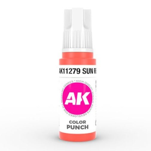 AK Interactive 3rd Generation acrylic paint Sun Red Color Punch 17ml dropper bottle