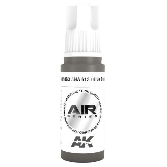 AK Interactive 3rd Generation acrylic paint ANA 613 Olive Drab 17ml dropper bottle