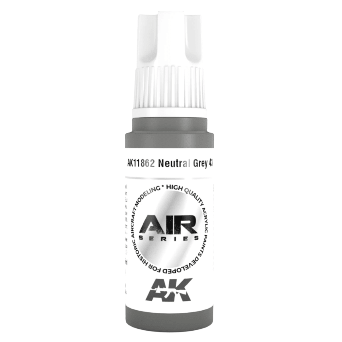 AK Interactive 3rd Generation acrylic paint Neutral Grey 43 17ml dropper bottle