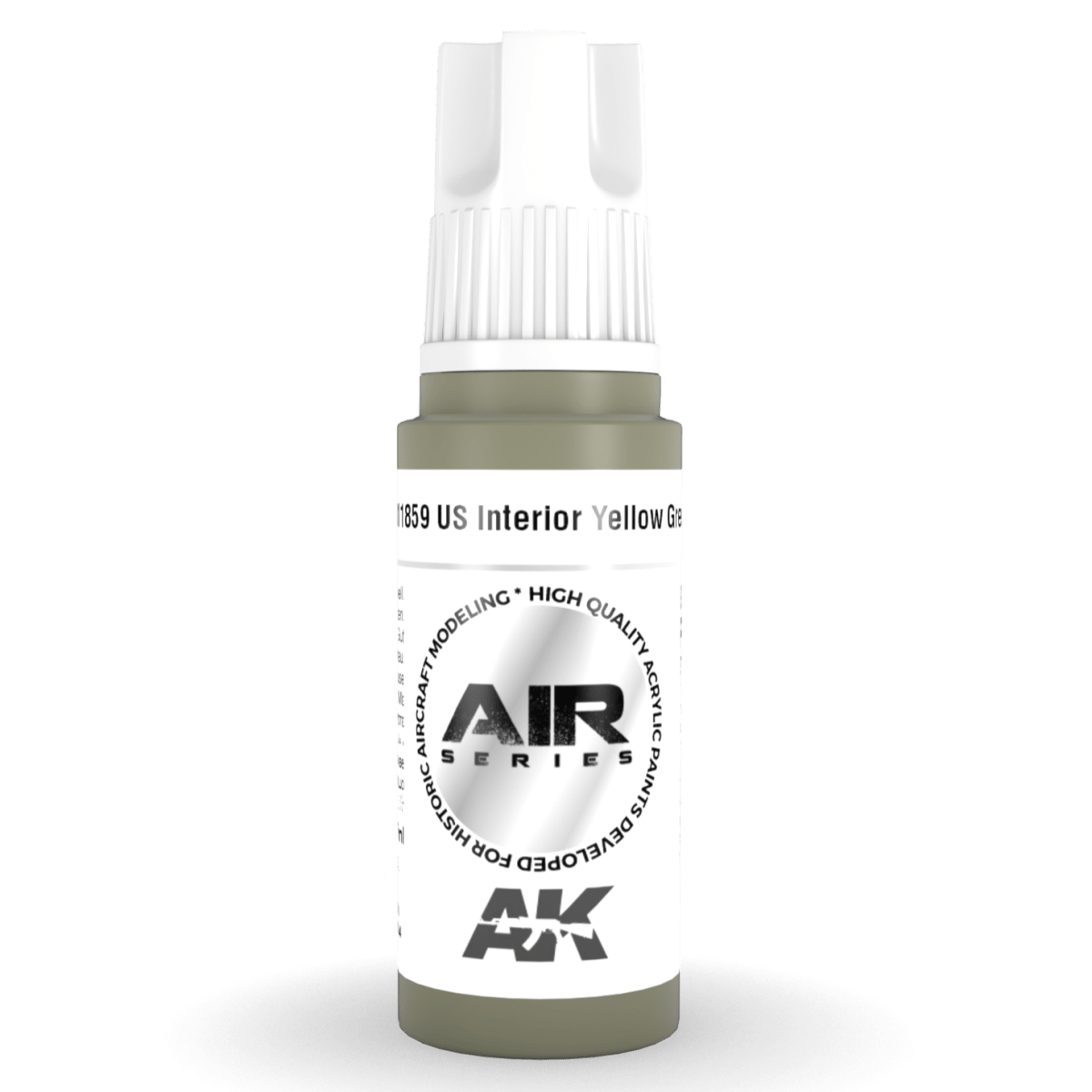 AK Interactive 3rd Generation acrylic paint US Interior Yellow Green 17ml dropper bottle