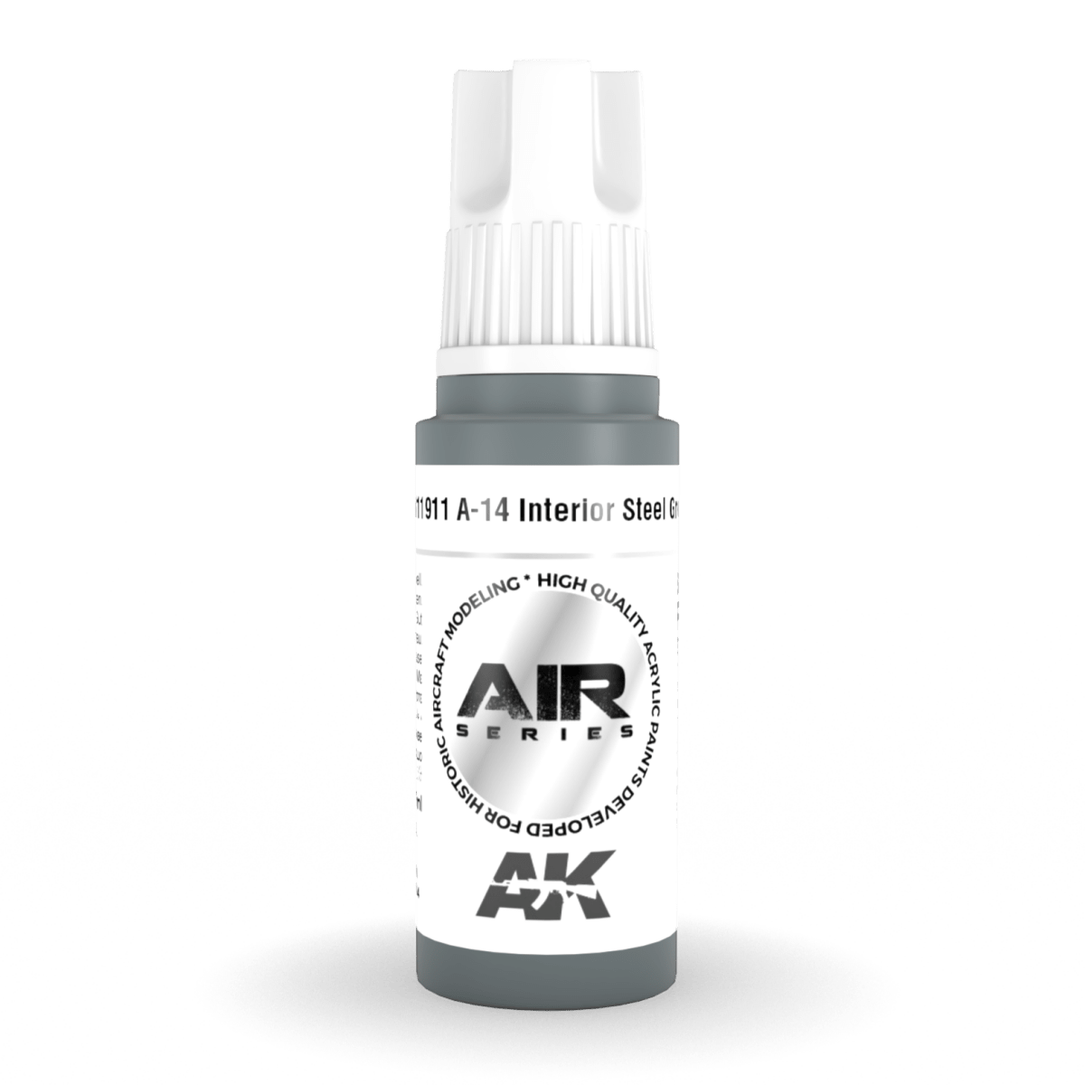 AK Interactive 3rd Generation acrylic paint A-14 Interior Steel Grey 17ml dropper bottle
