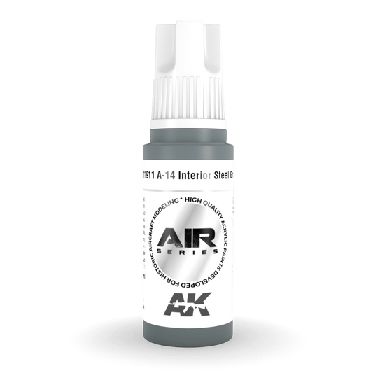 AK Interactive 3rd Generation acrylic paint A-14 Interior Steel Grey 17ml dropper bottle
