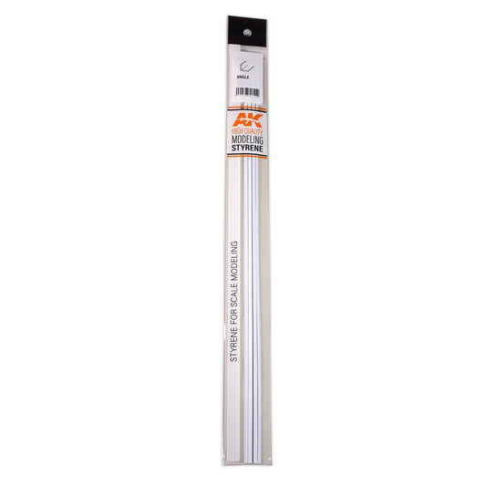 AK Interactive Angle 2.5mm X 2.5mm X 350mm - Styrene Strip modelling construction material