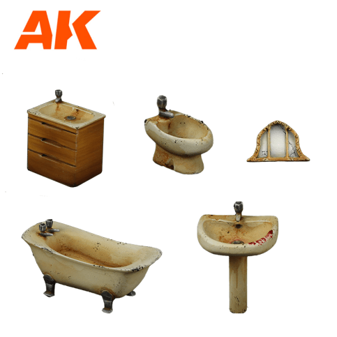 AK Interactive Bathroom Wargame Set (Resin 30-35mm) AK1354 - Loaded Dice