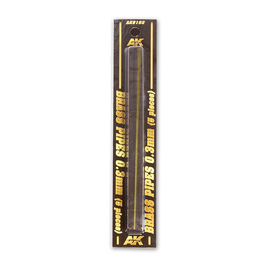 AK Interactive Brass Pipes 0.3mm, 5 Units modelling construction material