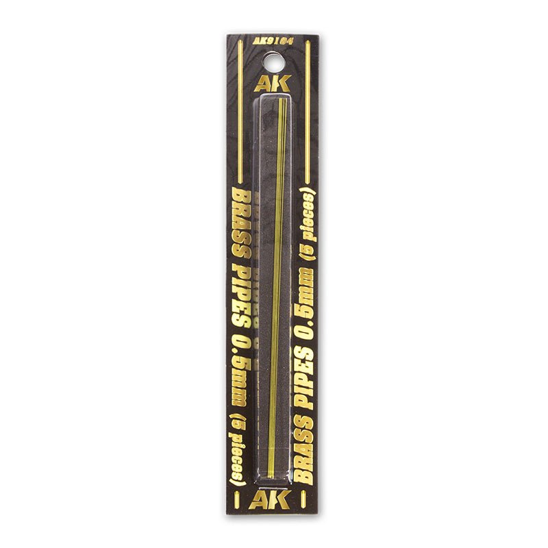 AK Interactive Brass Pipes 0.5mm, 5 Units modelling construction material