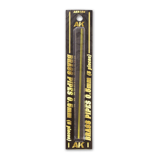 AK Interactive Brass Pipes 0.5mm, 5 Units modelling construction material