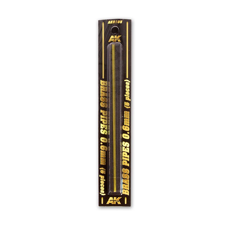 AK Interactive Brass Pipes 0.6mm, 5 Units modelling construction material