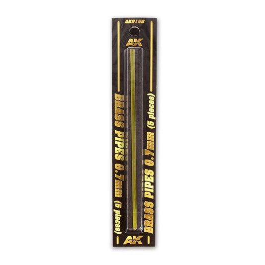 AK Interactive Brass Pipes 0.7mm, 5 Units modelling construction material