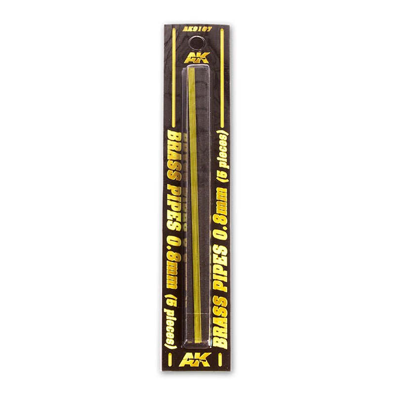 AK Interactive Brass Pipes 0.8mm, 5 Units modelling construction material
