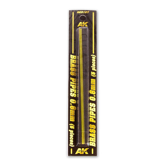 AK Interactive Brass Pipes 0.8mm, 5 Units modelling construction material
