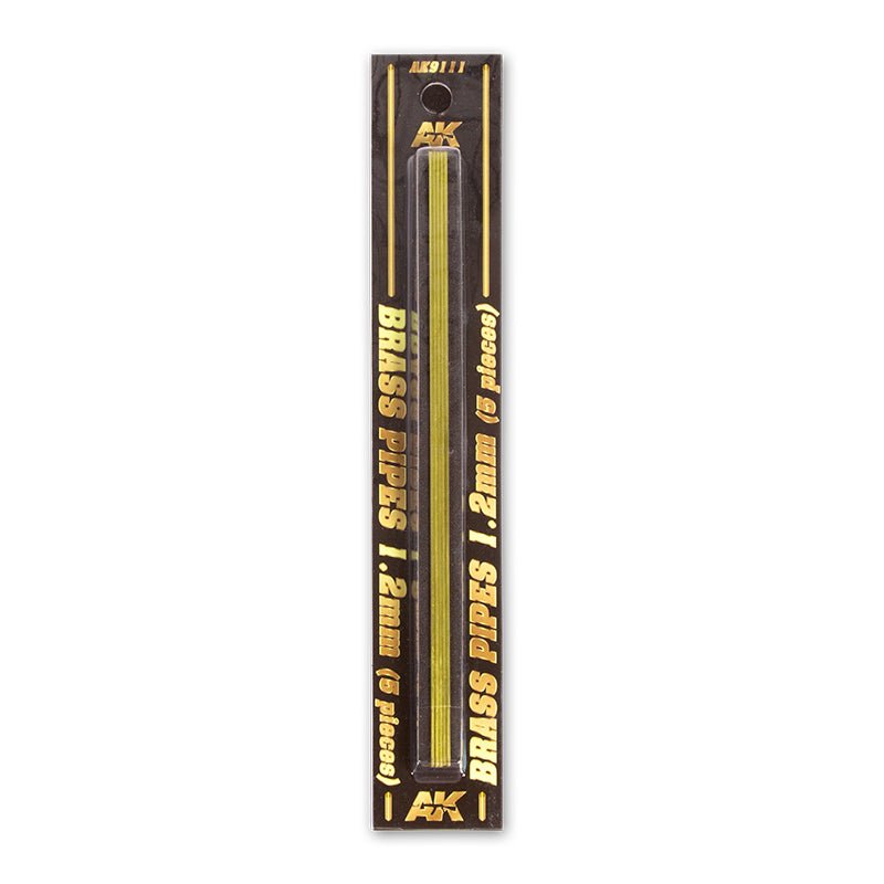 AK Interactive Brass Pipes 1.2mm, 5 Units AK9112 modelling construction material