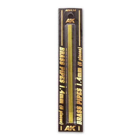 AK Interactive Brass Pipes 1.4mm, 5 Units modelling construction material