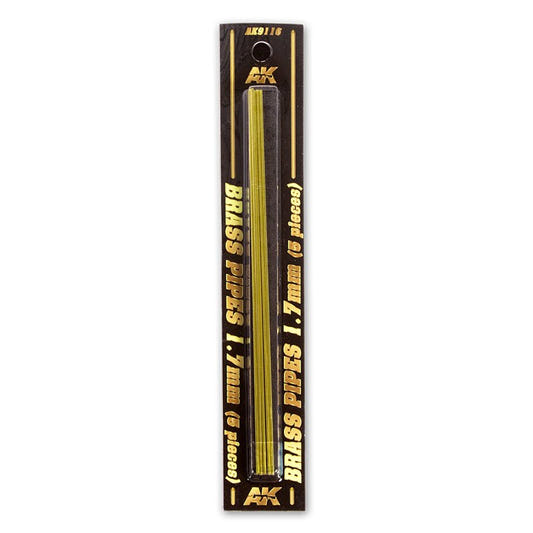 AK Interactive Brass Pipes 1.7mm, 5 Units modelling construction material