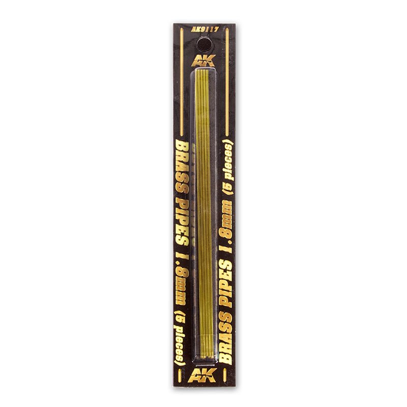 AK Interactive Brass Pipes 1.8mm, 5 Units modelling construction material