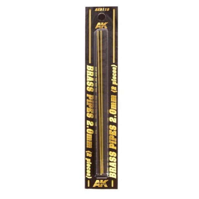 AK Interactive Brass Pipes 2.0mm, 2 Units modelling construction material