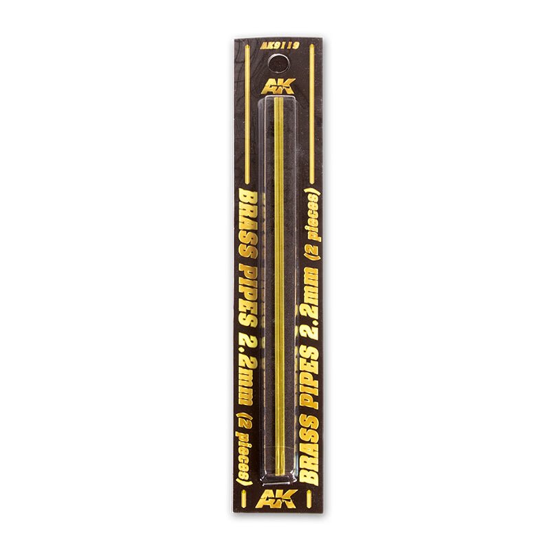 AK Interactive Brass Pipes 2.2mm, 2 Units modelling construction material