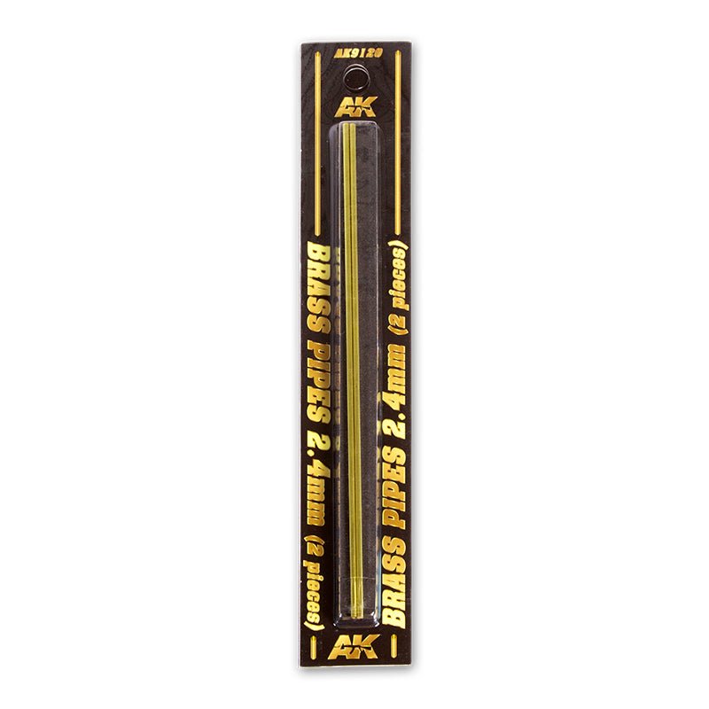 AK Interactive Brass Pipes 2.4mm, 2 Units modelling construction material