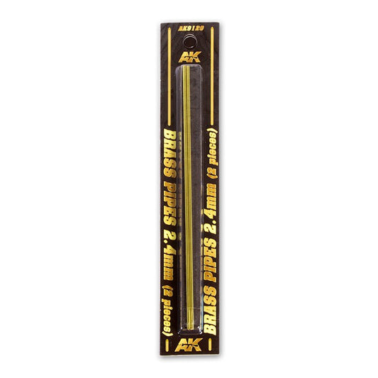 AK Interactive Brass Pipes 2.4mm, 2 Units modelling construction material
