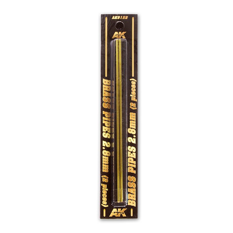 AK Interactive Brass Pipes 2.8mm, 2 Units modelling construction material