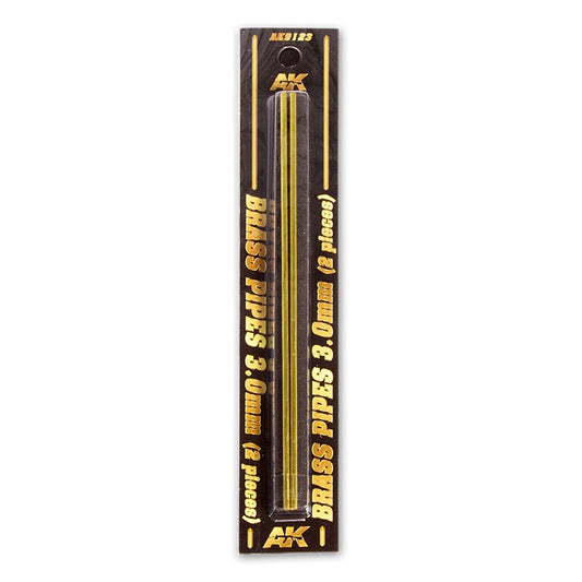 AK Interactive Brass Pipes 3.0mm, 2 Units modelling construction material
