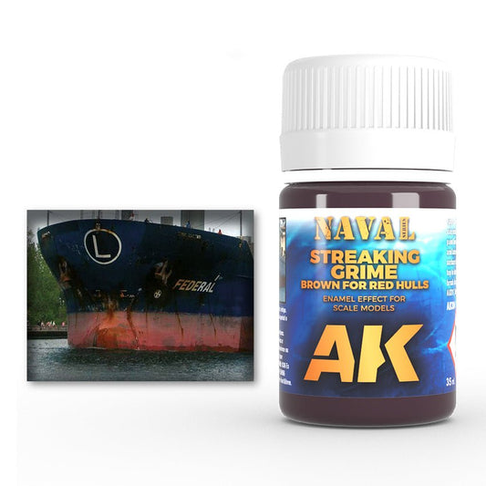 AK Interactive Brown Streaking Grime for Red Hulls weathering product for scale models