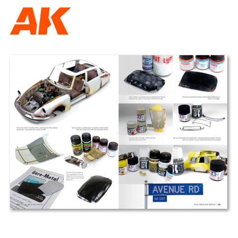 AK Interactive Cars FAQ pages on chrome and Bare-Metal foil detailing of a car model
