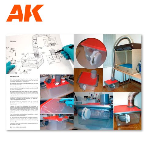 Cars and Civil Vehicles FAQ spread on building a spray booth for model car painting