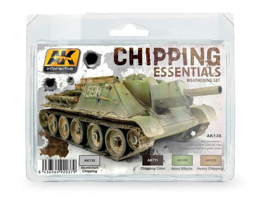 AK Interactive Chipping Essentials Weathering Set weathering set for scale models
