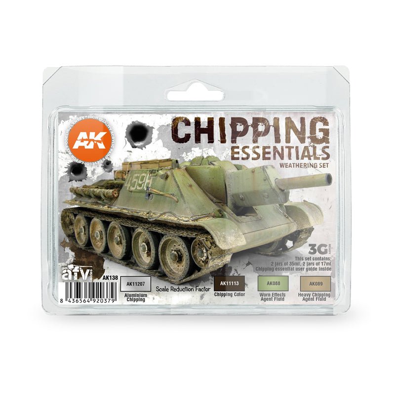 AK Interactive Chipping Essentials Weathering Set weathering set for scale models