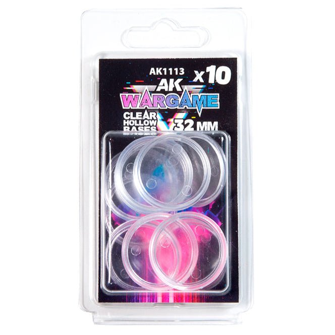 AK Interactive 3rd Generation acrylic paint Clear Hollow Bases 32mm X 10 17ml dropper bottle