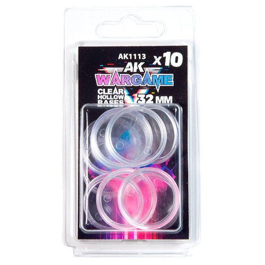 AK Interactive 3rd Generation acrylic paint Clear Hollow Bases 32mm X 10 17ml dropper bottle